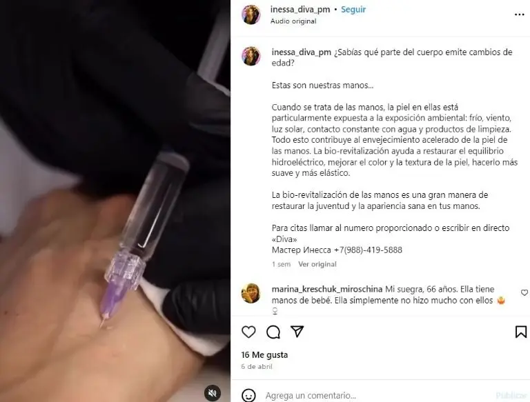 Última publicación de Inessa Polenko (Instagram)