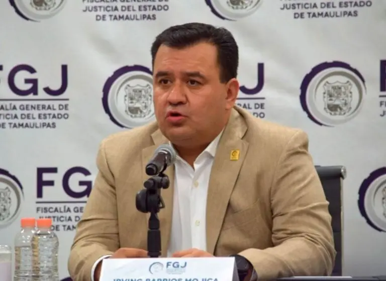 Irving Barrios Mojica, fiscal del estado de Tamaulipas, revela los primeros datos de la investigación tras el asesinato de Noé Ramos Créditos: Especial
