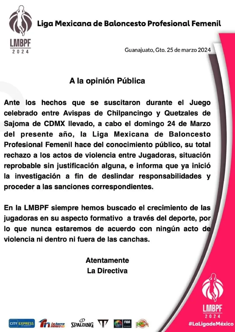 Basquetbolista da brutal puñetazo a contrincante en pleno partido; la suspenden 2 años - Especial