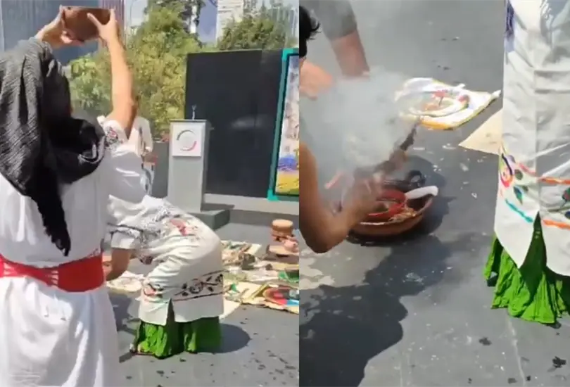 Sacrifican gallina en el Senado como ofrenda a Tl&aacute;loc; animalistas exigen castigo por maltrato animal