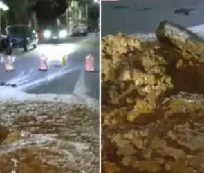 Escena de horror en Neza: Brotan desechos de carne de una coladera