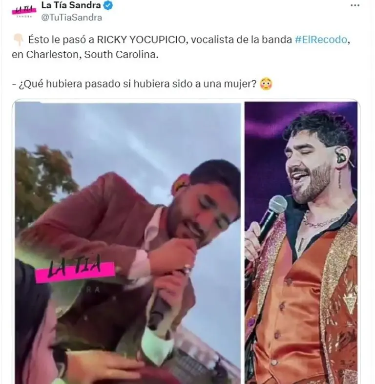 Vocalista de El Recodo sufre acoso (X)
