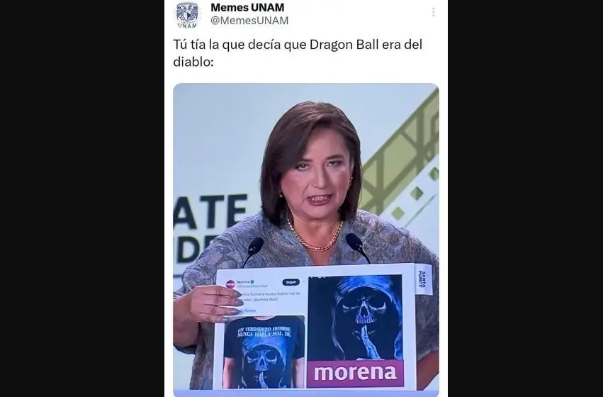 Xóchitl Gálvez se llevó algunos de los memes con la camiseta de la Santa Muerte. 