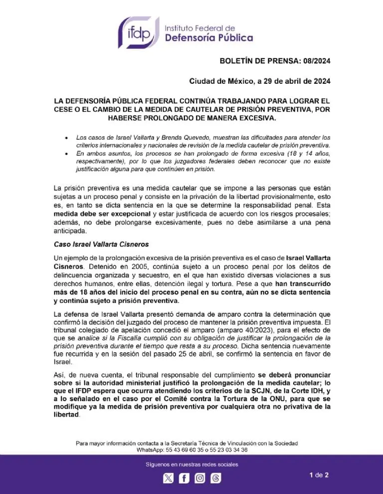 Caso de Israel Vallarta - Especial