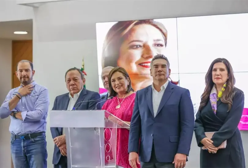 X&oacute;chitl G&aacute;lvez, candidata de la alianza del PRI, PAN y PRD a la presidencia de M&eacute;xico 