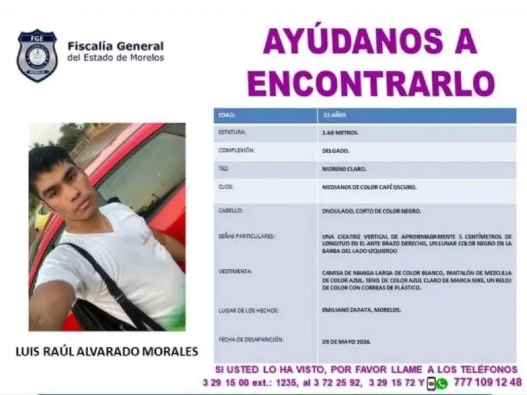Ficha de búsquedaFoto: FGE Morelos