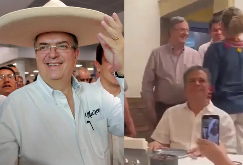 Captan momento en que comensales corren a Marcelo Ebrard de restaurante de Guadalajara