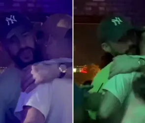 Revelan la identidad del hombre que estaba abrazando y besando a Bad Bunny en un bar gay