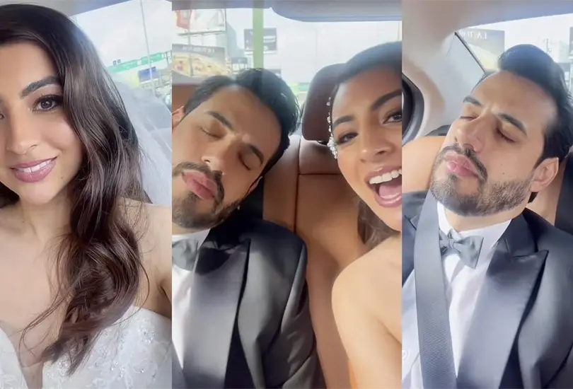 Joven es sorprendido durmiendo en el auto en el d&iacute;a de su boda | VIDEO