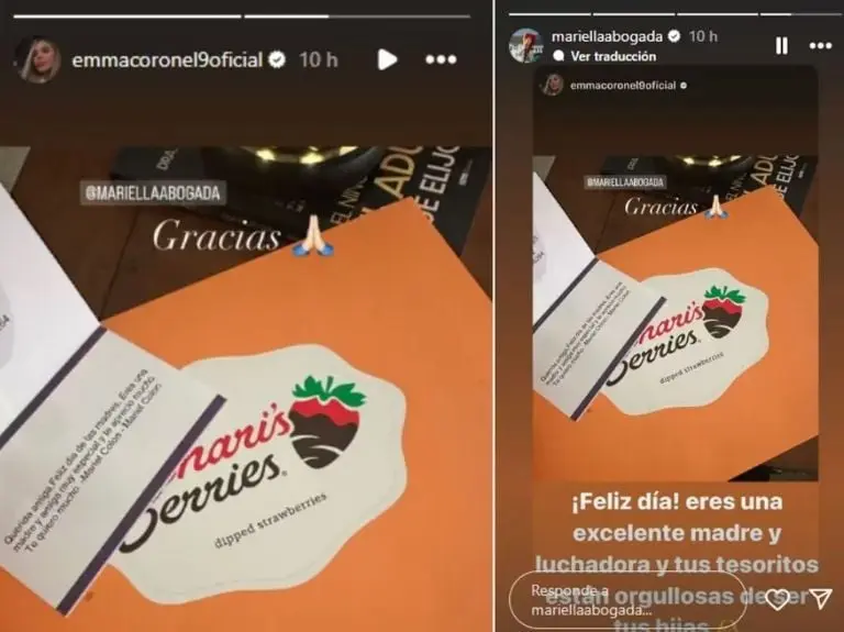 Emma Coronel presume regalo (Instagram)