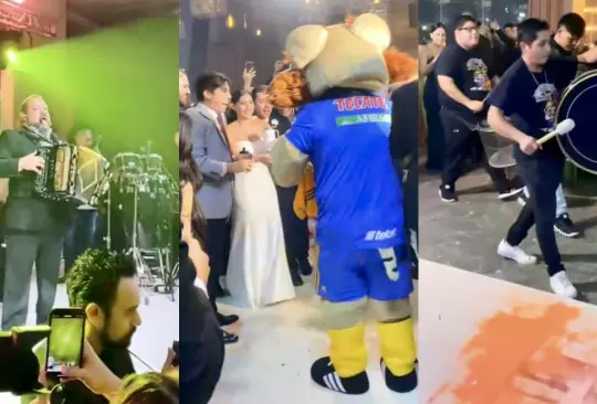 La boda del año: fiesta en Monterrey se viraliza por invitar a Grupo Pesado y la botarga de Tigres | VIDEO