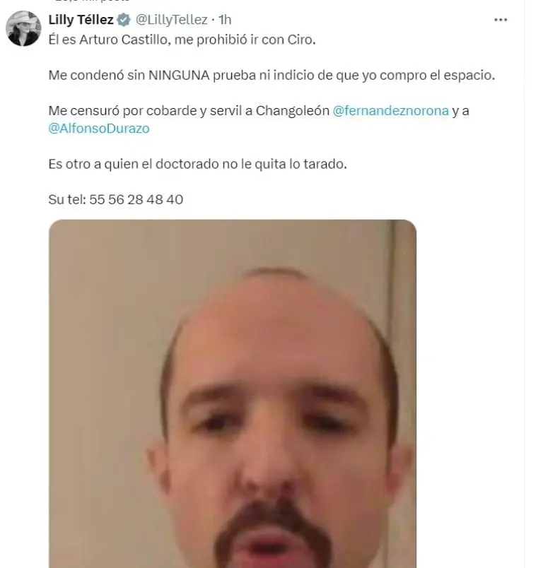 Lilly Téllez comparte número de consejero del INE - Captura de pantalla