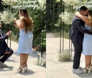 "Que romántico": Hombre rompe sus pantalones en plena pedida de matrimonio | VIDEO