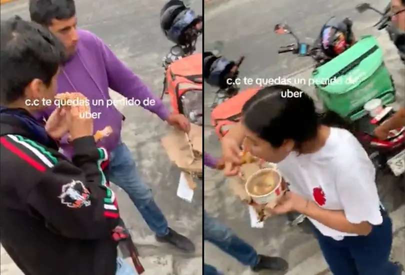 Los internautas no reaccionaron bien a la broma de los repartidores comiendo la comida de un supuesto pedido. Los internautas no reaccionaron bien a la broma de los repartidores comiendo la comida de un supuesto pedido.
