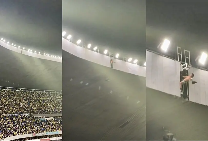 &iquest;C&oacute;mo llego ah&iacute;? Aficionado arriesga su vida en plena celebraci&oacute;n del Am&eacute;rica | VIDEO