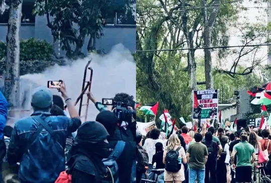 Manifestación pro Palestina se torna violenta, utilizan bombas molotov contra la embajada de Israel en CDMX