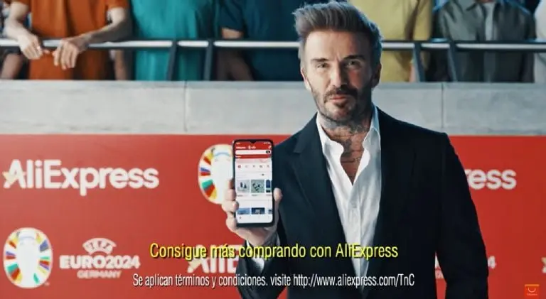AliExpress contrata al ex futbolista David Beckham como su nuevo embajador de marca - Captura de pantalla