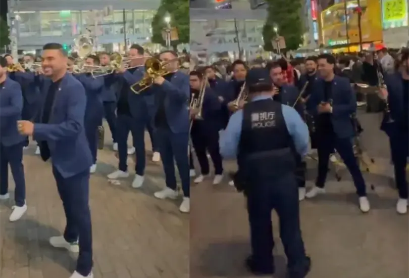 VIDEO| Banda El Recodo da concierto gratis en calles de Japón y les cae la policía VIDEO| Banda El Recodo da concierto gratis en calles de Japón y les cae la policía