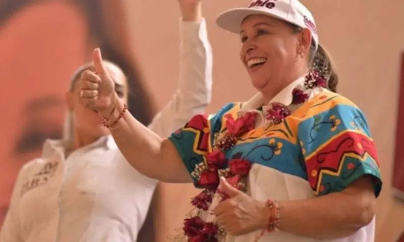 Roc&iacute;o Nahle, candidata al gobierno de Veracruz por la coalici&oacute;n "Sigamos Haciendo Historia"
