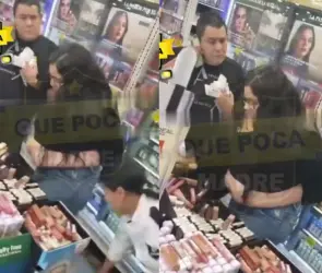 Exhiben a mujer robando maquillaje en Soriana, así lo escondió en su cuerpo