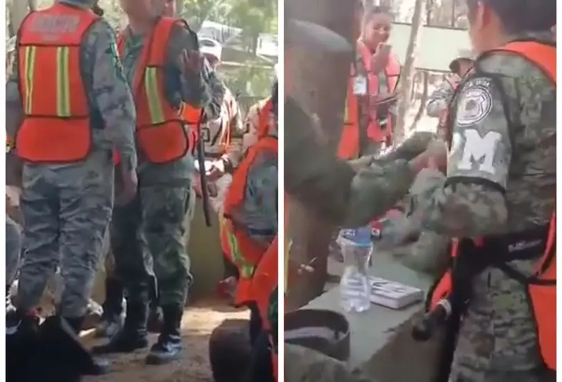 La supuestas integrantes de la Guardia Nacional fueron grabadas mientras peleaban. La supuestas integrantes de la Guardia Nacional fueron grabadas mientras peleaban.
