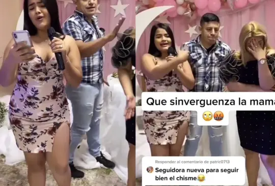 Mujer exhibe a su novio infiel en plena fiesta; ¡la engañó con su mamá!