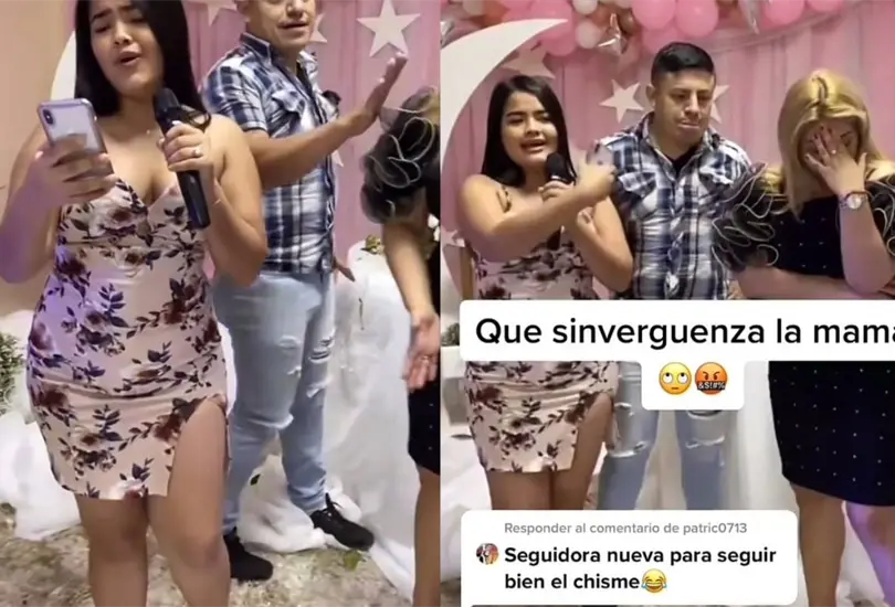 Mujer exhibe a su novio infiel en plena fiesta; &iexcl;la enga&ntilde;&oacute; con su mam&aacute;!