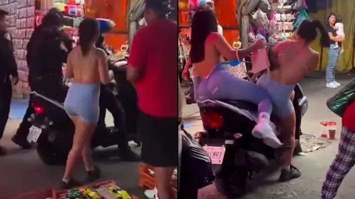 Mujeres perrean a policías en CDMX Mujeres perrean a policías en CDMX