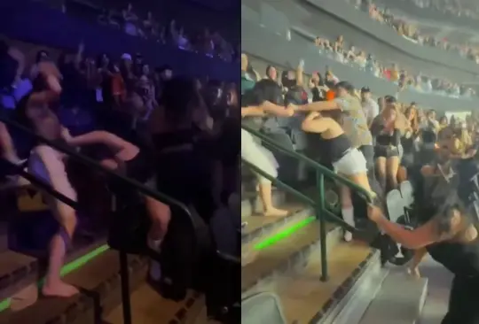 Captan violenta pelea entre mujeres en concierto de Bad Bunny