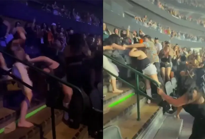Captan violenta pelea entre mujeres en concierto de Bad Bunny