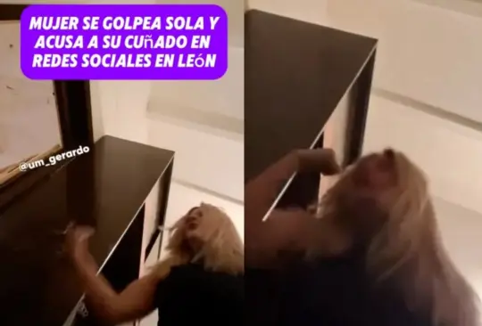 Mujer acusa a su ex cuñado de golpearla y es captada pegándose en la cara 