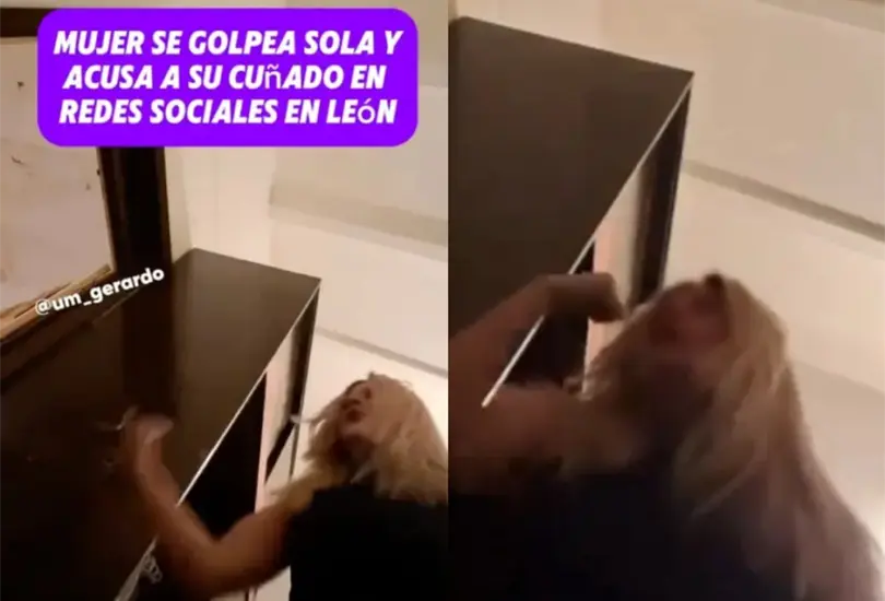 Mujer acusa a su ex cu&ntilde;ado de golpearla y es captada peg&aacute;ndose en la cara 