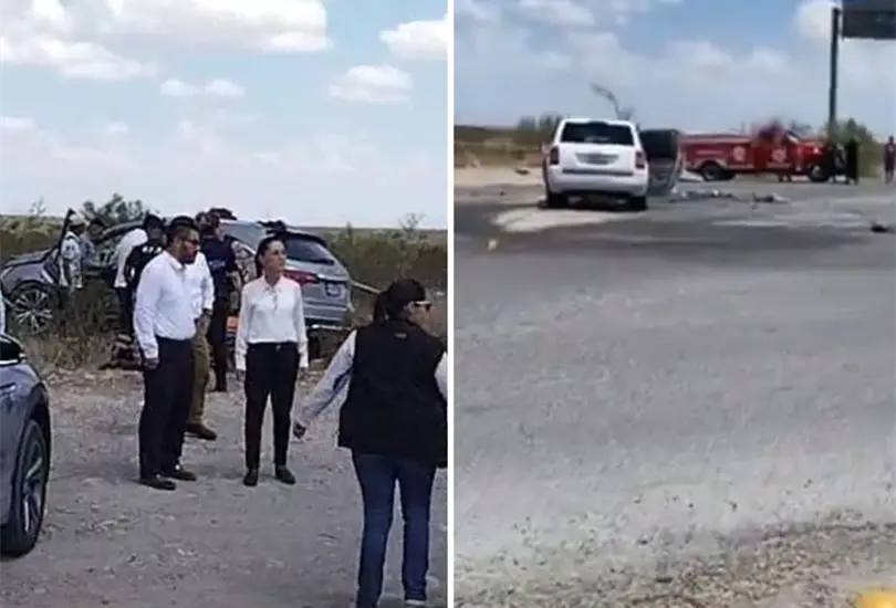 Muere una persona tras accidente de transito de caravana donde viajaba Sheinbaum. 