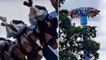 Casi tres decenas de personas quedan atrapadas boca abajo en un juego mec&aacute;nico