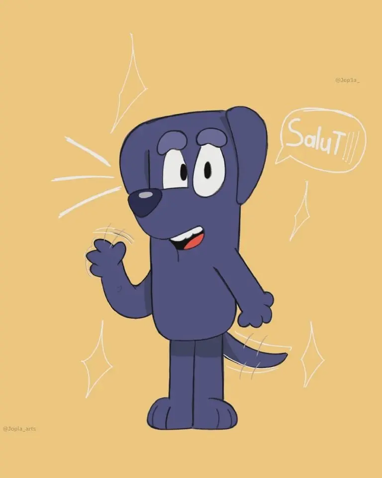 Jean Luc, es un encantador labrador azul. Foto X: @jopla_arts