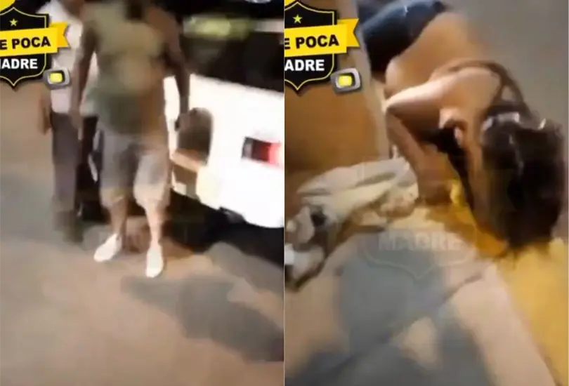 Hombres hacen justicia y golpean a ratera Hombres hacen justicia y golpean a ratera