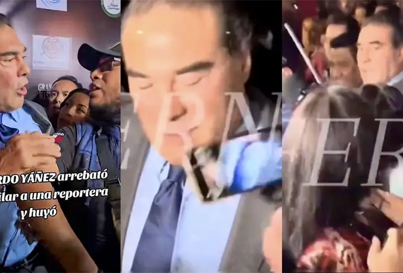 Eduardo Y&aacute;&ntilde;ez lo hace de nuevo y agrede a reportera durante una entrevista | VIDEO
