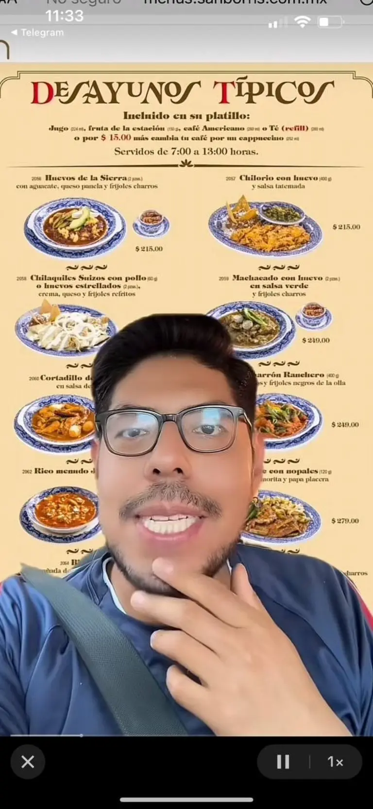 Tiktoker arremete contra desayunos de Sanborns por sus precios - Especial