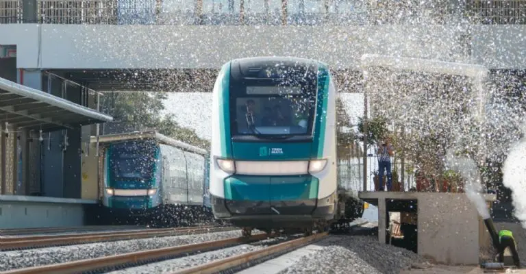 El tren Maya es una de las principales obras de AMLO. Foto: Tren Maya.