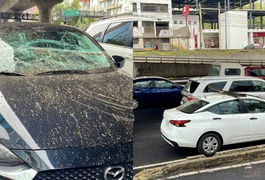 Lluvias causan desprendimientos en el segundo piso del Periférico: canaleta cae sobre autos