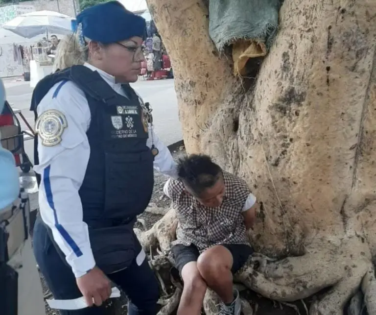 La presunta agresora era una mujer en situación de indigencia, así fue detenida y puesta a disposición del Ministerio Público Créditos: Especial