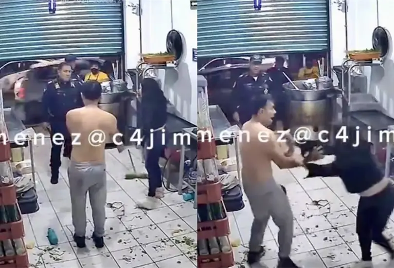VIDEO | Mujer apuñala a su esposo frente a policías en CDMX tras pelea en un negocio VIDEO | Mujer apuñala a su esposo frente a policías en CDMX tras pelea en un negocio