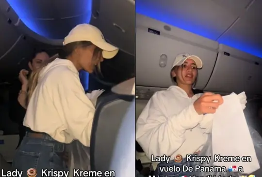 Joven se pone a vender donas en pleno vuelo y la apodan Lady Krispy Kreme