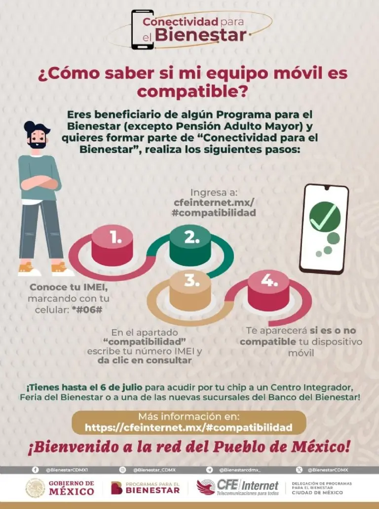 Para recibir un SIM de CFE Internet es importante que su celular cuente con la Banda 28. Foto X: @FanyCorreaG