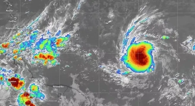 La tormenta tropical Beryl se formó la noche de este viernes 28 de junio 