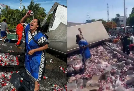 La mujer estaba feliz por ver tanta cerveza en el lugar