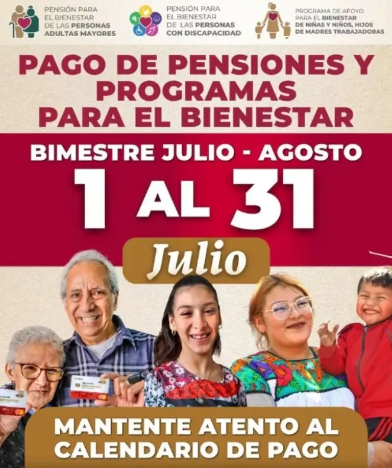 La Secretaría del Bienestar anunció que en julio de 2024 comenzarán los depósitos del programa Pensión del Bienestar