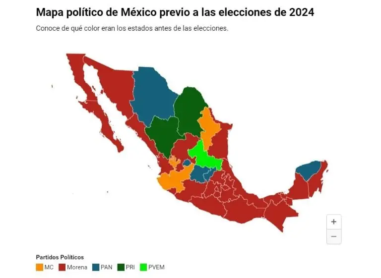 Así quedó el mapa político del país tras las elecciones de este domingo 2 de junio de 2024 Créditos: Especial