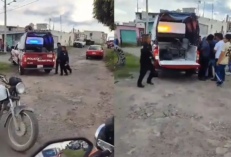 Chofer de autobús arroja a persona de la unidad y desata riña entre policías y transportistas Chofer de autobús arroja a persona de la unidad y desata riña entre policías y transportistas