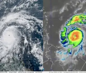 "Es un monstruo": las impactantes imágenes desde el espacio del huracán Beryl que amenaza Cancún